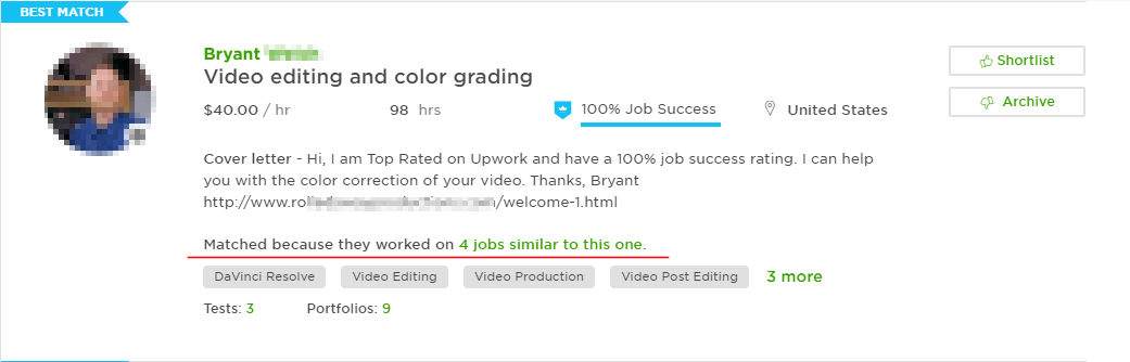 Исследование на UpWork - Cover Letter глазами Клиента
