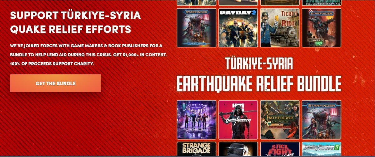 Продажа благотворительного пакета из 72 игр на Humble Bundle