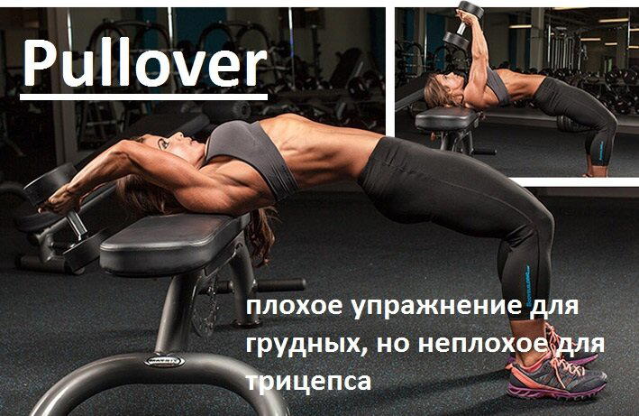 Пуловер – плохое упражнение для грудных, но неплохое для трицепса