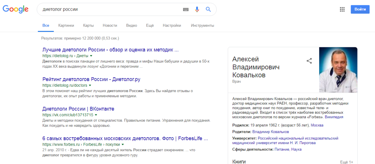 Коротко о Российской Диетологии