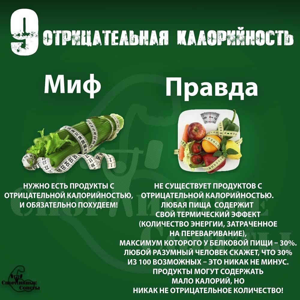 Распространенные мифы про питание