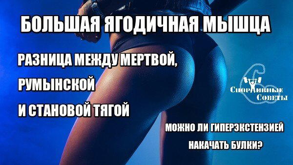 Большая ягодичная мышца. Разница между мертвой, румынской и становой тягой. Можно ли гиперэкстензией накачать булки?]