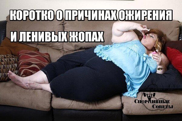 Коротко о причинах ожирения и ленивых жопах