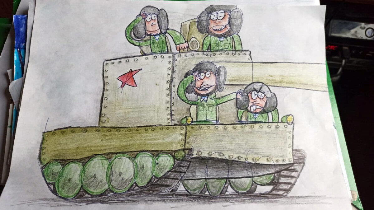Один обводил, другой закрашивал