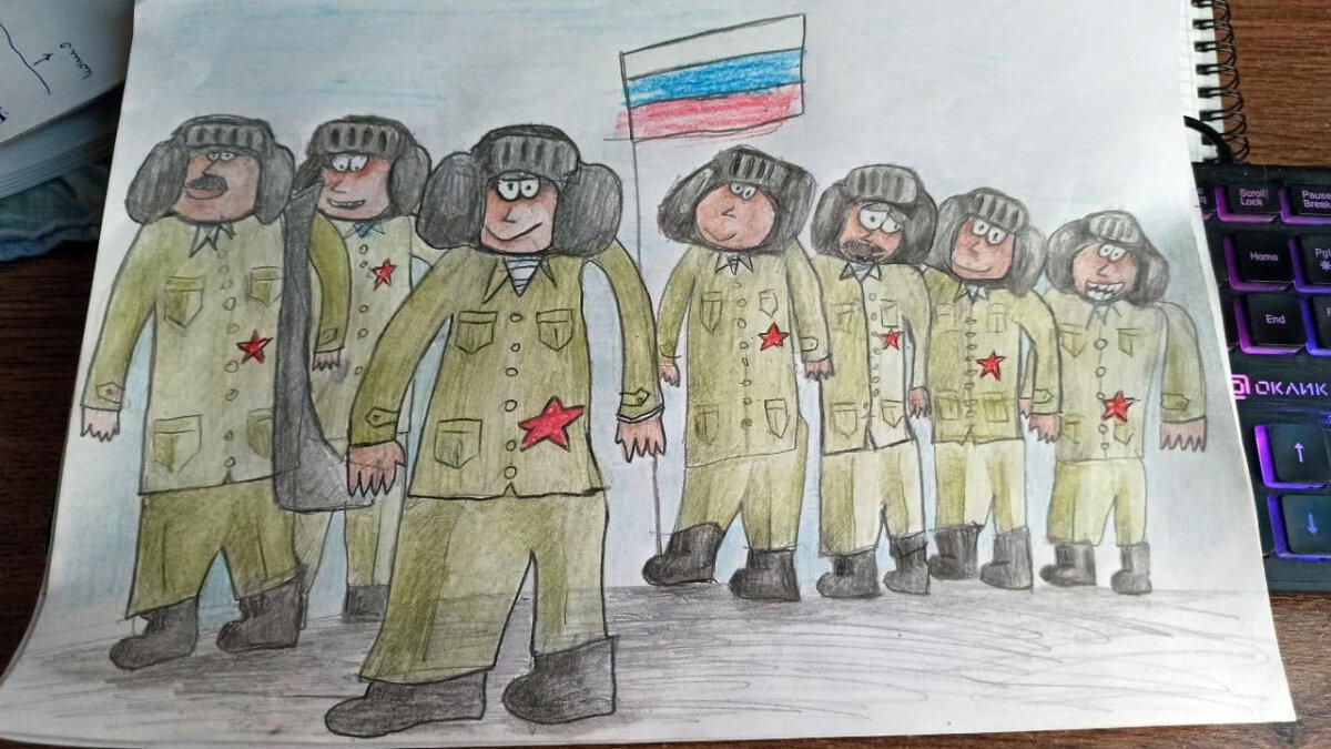 Один обводил, другой закрашивал
