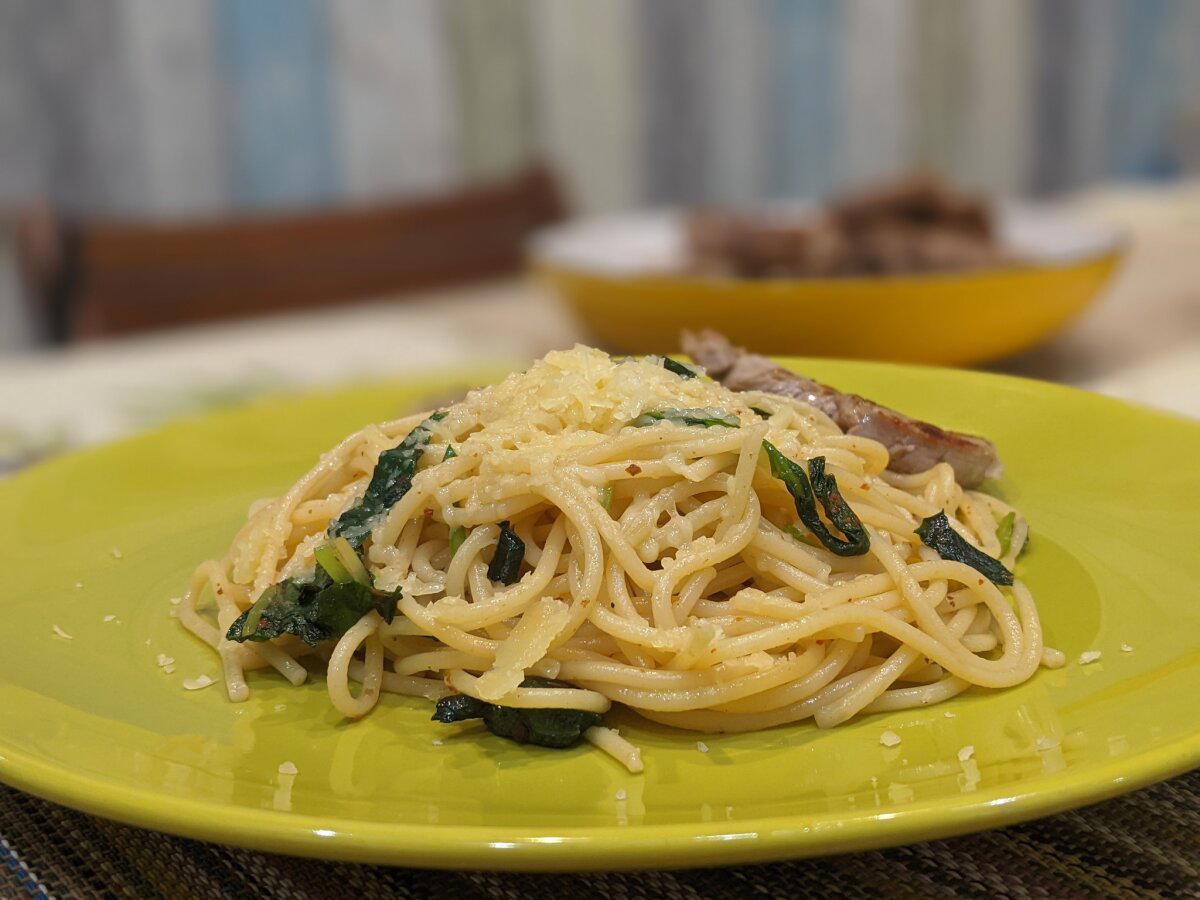 Весенний ужин. Spaghetti mit Baerlauch - спагетти с... черемшой