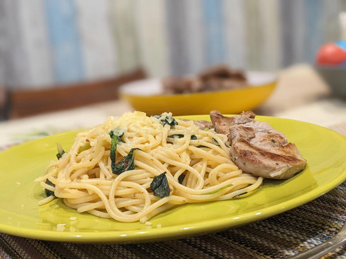 Весенний ужин. Spaghetti mit Baerlauch - спагетти с... черемшой