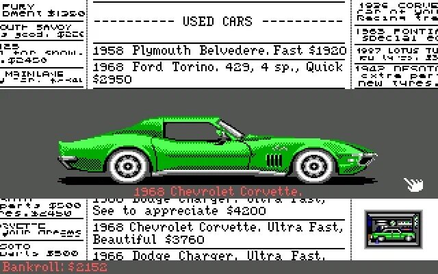 Стрит-рейсинг в игре Street Rod 1989 года