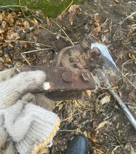 Обнаружил в корнях старого дерева крупный, металлический предмет. С трудом, но извлек его