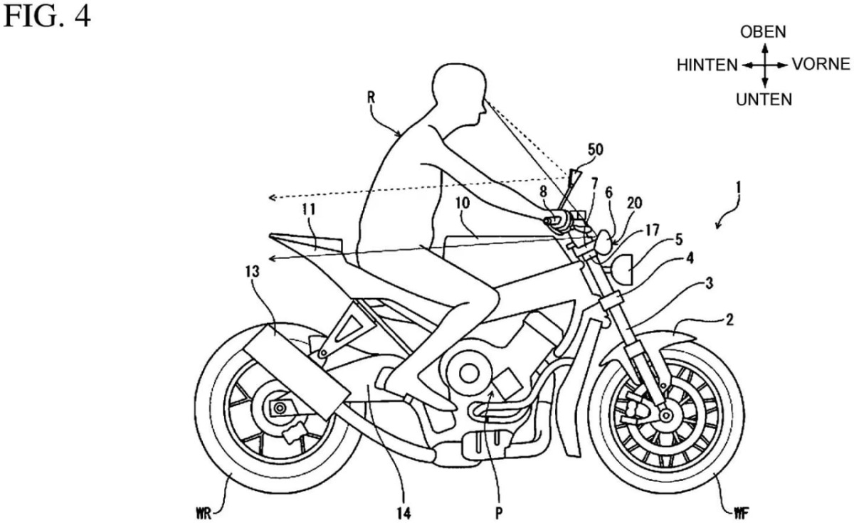 Honda патентует зеркала, но они внизу
