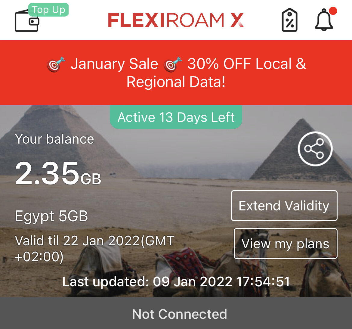 Отдам остаток интернет трафика. Египет. FlexiroamX
