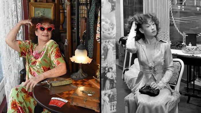 Авива Аппель-Розенталь, тогда актриса, а сегодня театральный режиссер, фотографировалась в магазине «Мидэ Лид», а сегодня в галерее «Бордо»