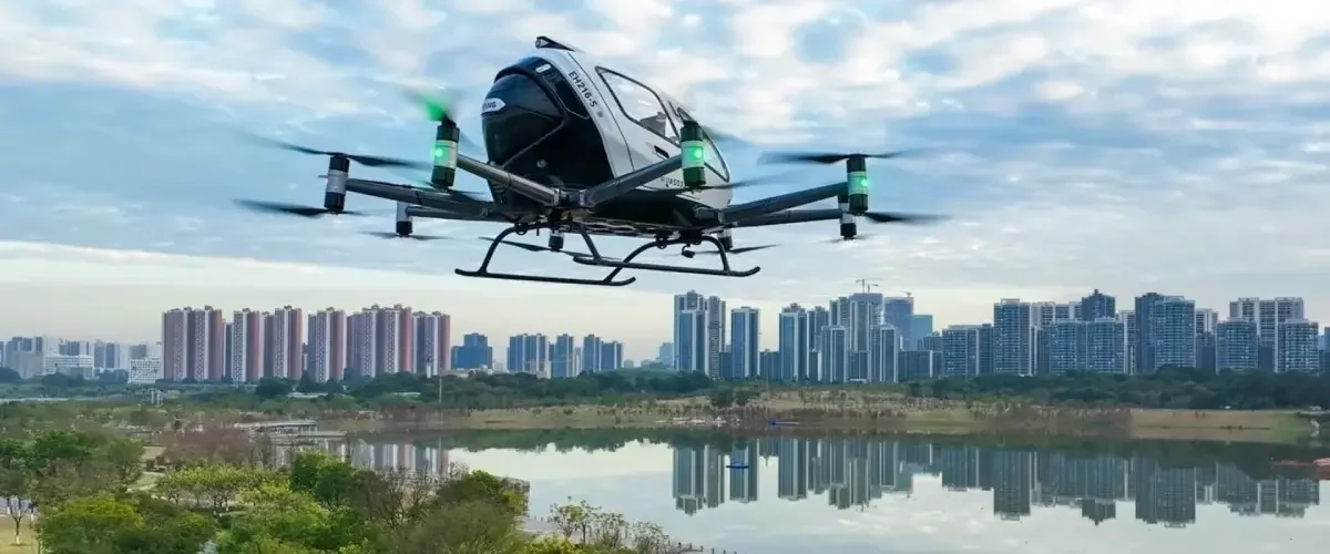 EHang начала серийные поставки электролета EH216-S первым заказчикам. Фото, видео
