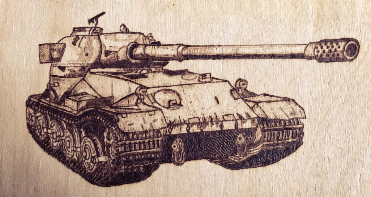 Выжигание по дереву. Pz.Kpfw. VII
