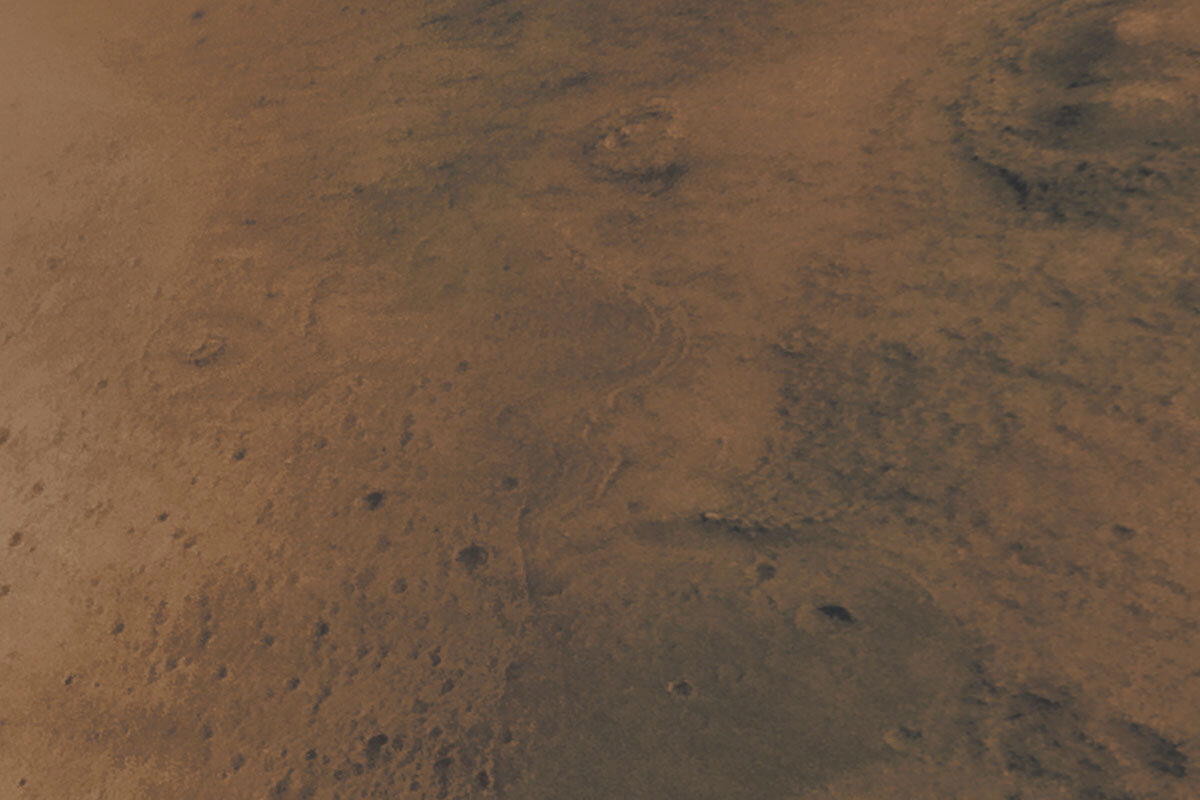 При увеличении снимка можно рассмотреть русла древних рек / © NASA/JPL-Caltech/Simeon Schmau&#xDF;/AndreaLuck/TheSpaceway