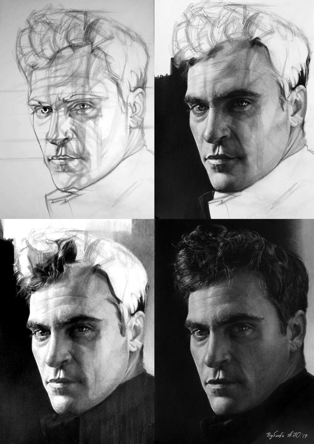 Рисунок карандашом. Хоакин Феникс