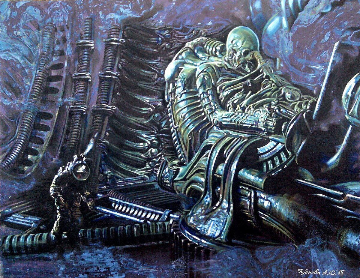 Space Jockey (рисунок пастелью)