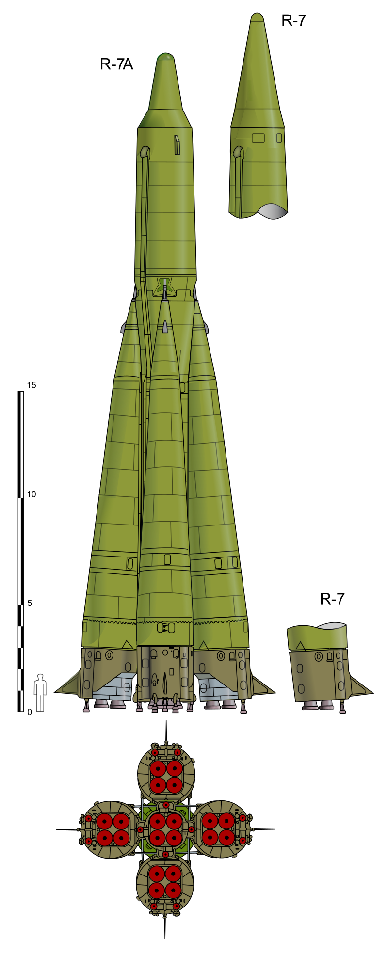 Показаны визуальные отличия Р-7А от Р-7<br>