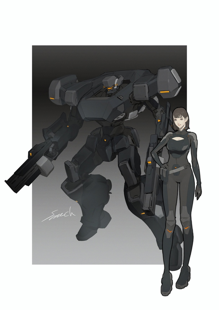 Подборка персонажей в стиле sci-fi и меха фантастики от художника sonech