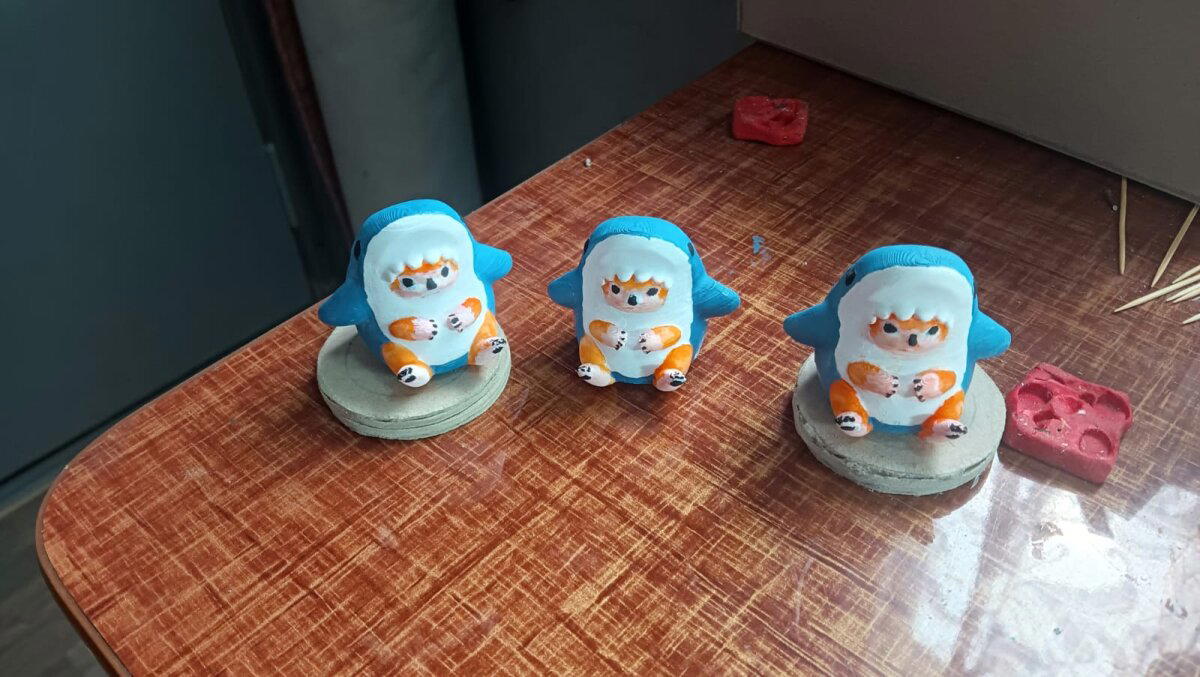 Котик в костюме акулы (небольшой процесс и заключительный результат)