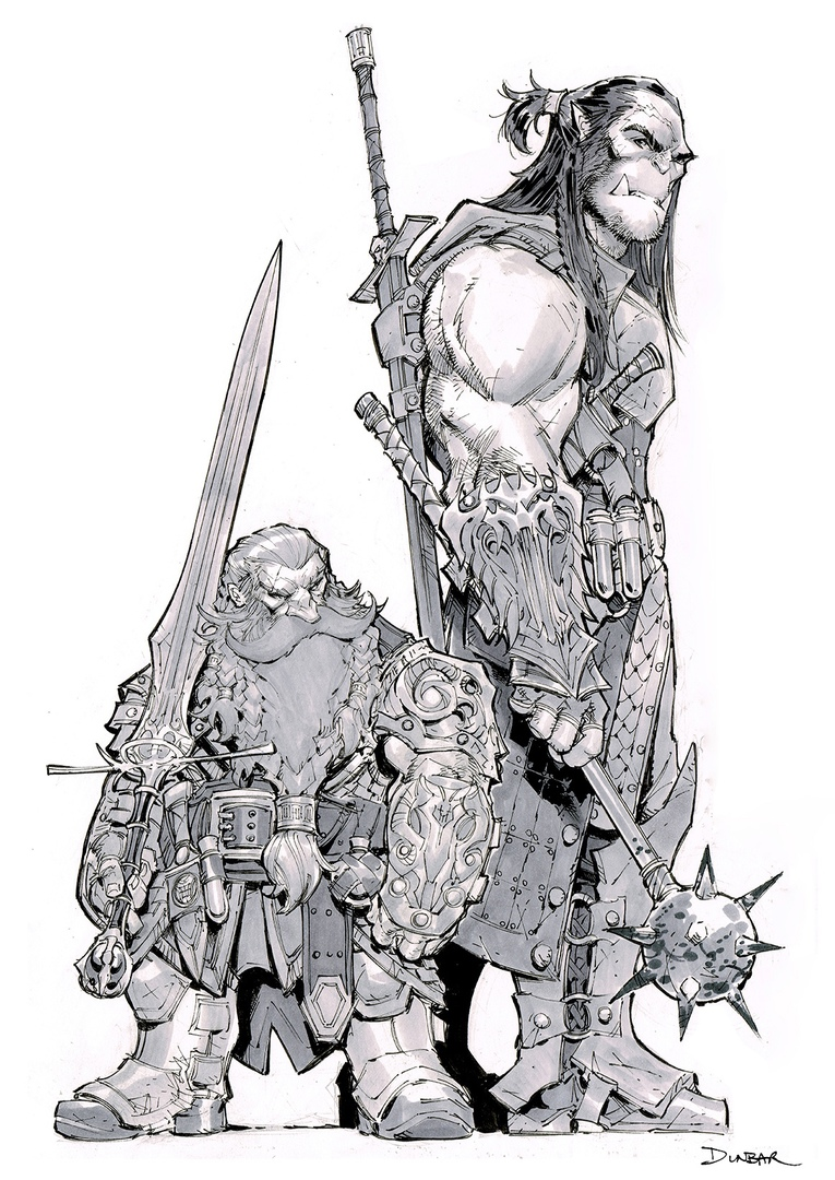 Классные черно-белые арты персонажей Dungeons and Dragons от художника Max Dunbar