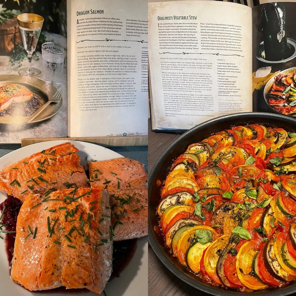 Разная вкусная и аппетитная еда "Пира Героев" вместе для всех любителей ДнД и настолок