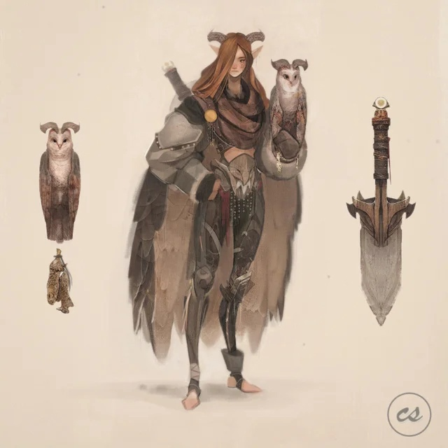 Расы и классы ДнД в классных рисунках художника C.S Rowan