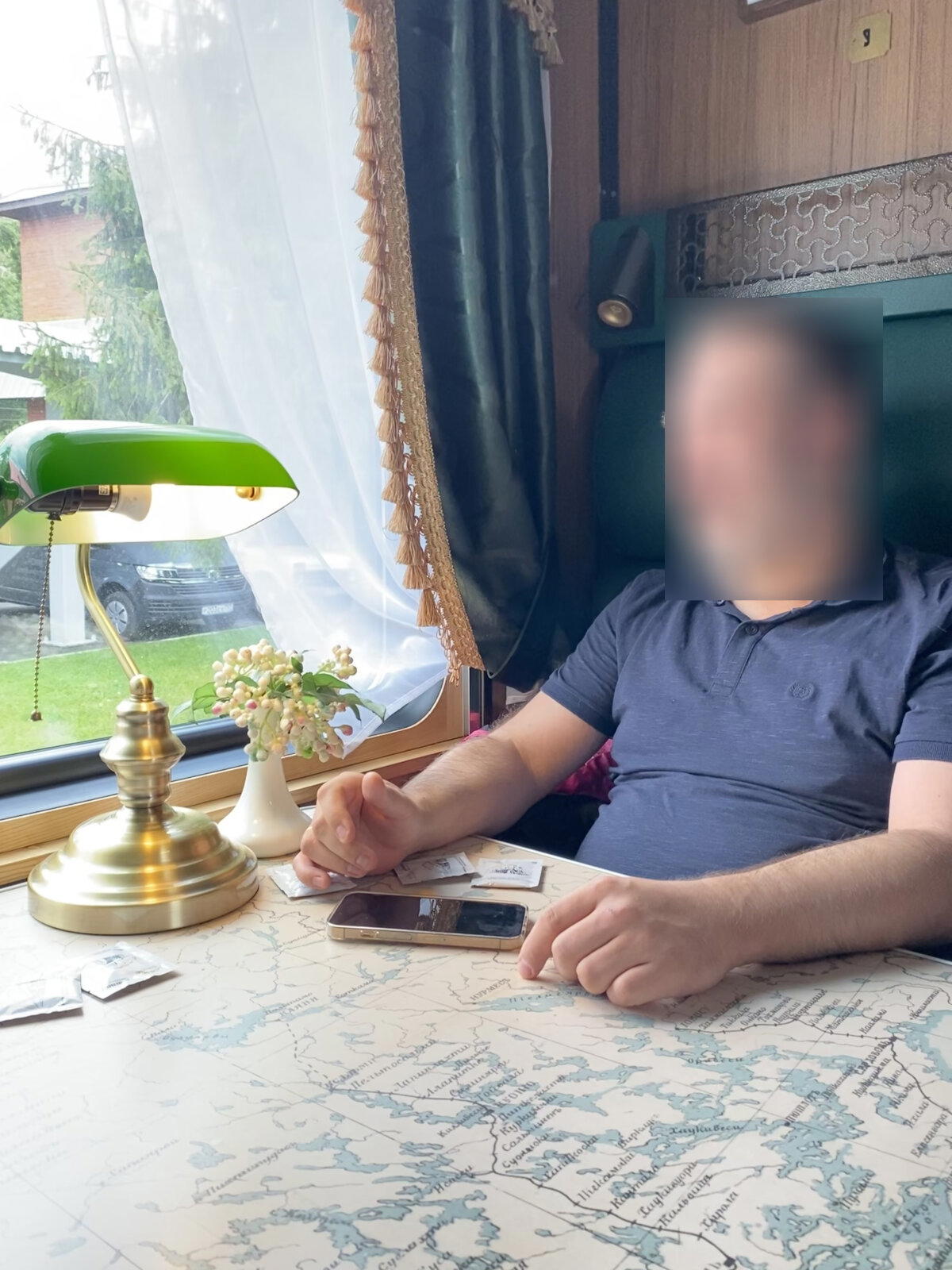 Купе по дороге туда. Четырёхместное.<br>