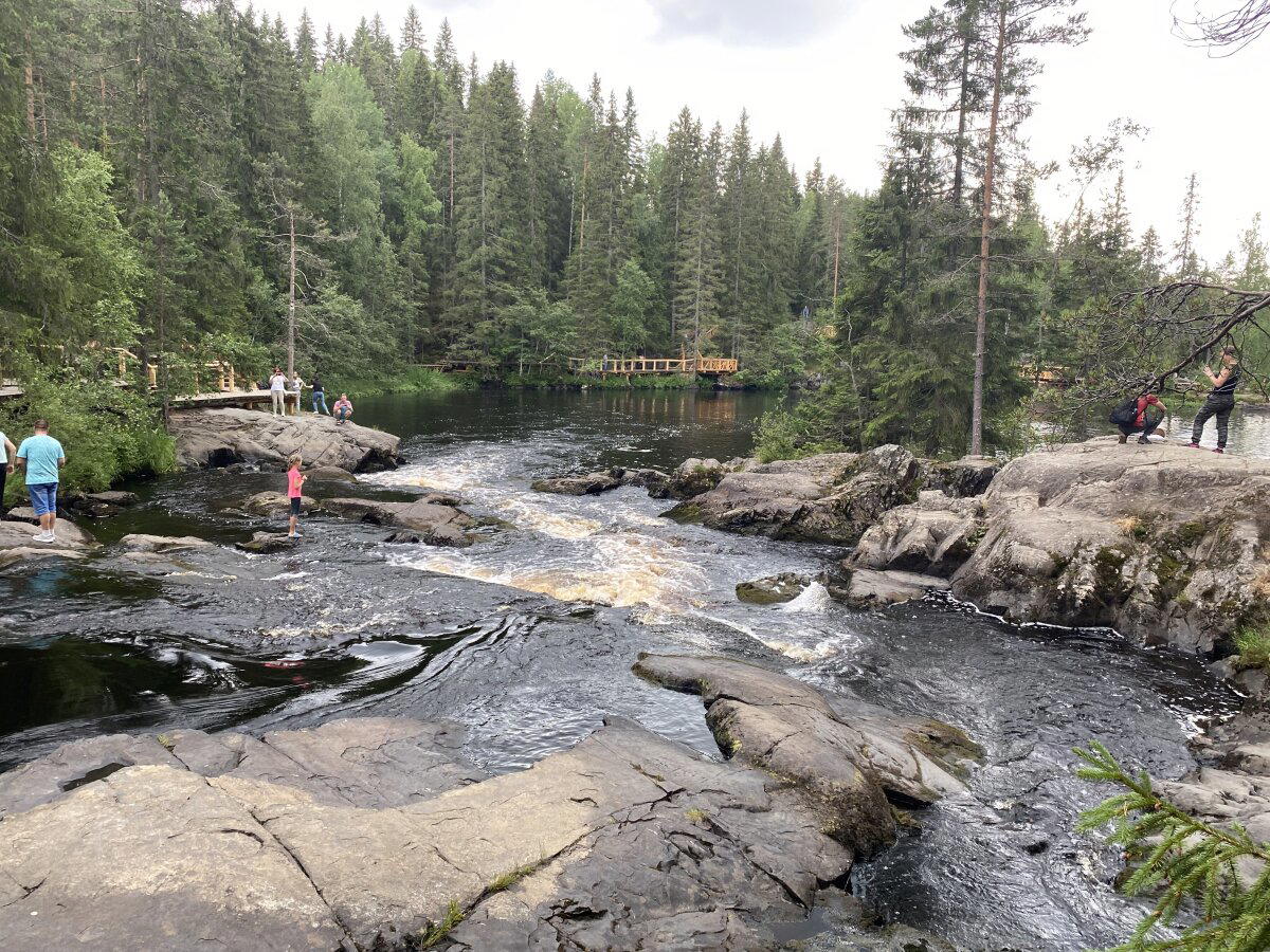 Карелия. Парк Рускеала. Водопады Ахинкоски. Валаам.