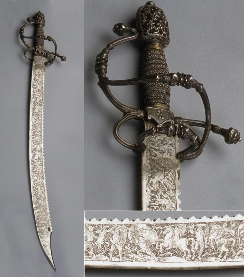 Гравированная немецкая охотничья сабля, около 1560-1570-х годов