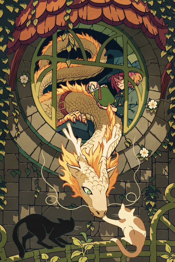 Волшебницы и драконы художника Kevin Hong