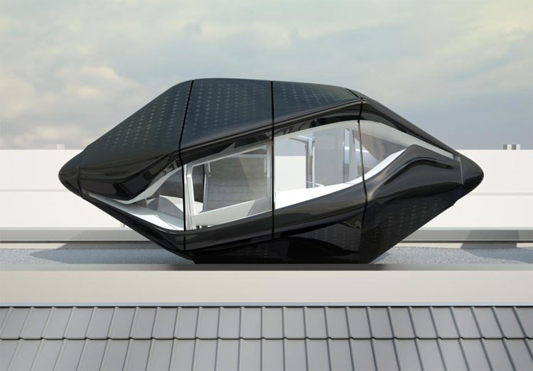 Архитекторы из Nau architects представили концепт мобильного дома-капсулы Living Roof