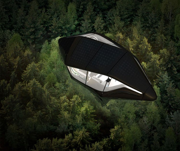 Архитекторы из Nau architects представили концепт мобильного дома-капсулы Living Roof
