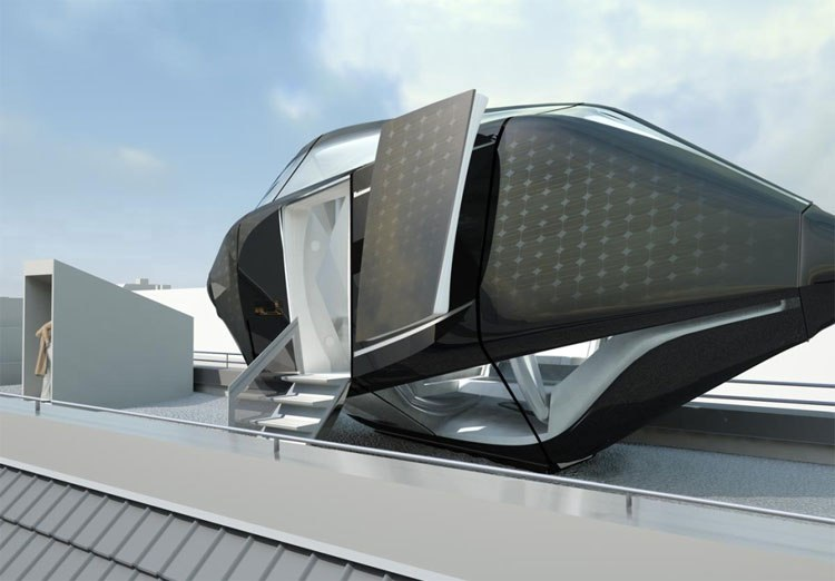 Архитекторы из Nau architects представили концепт мобильного дома-капсулы Living Roof