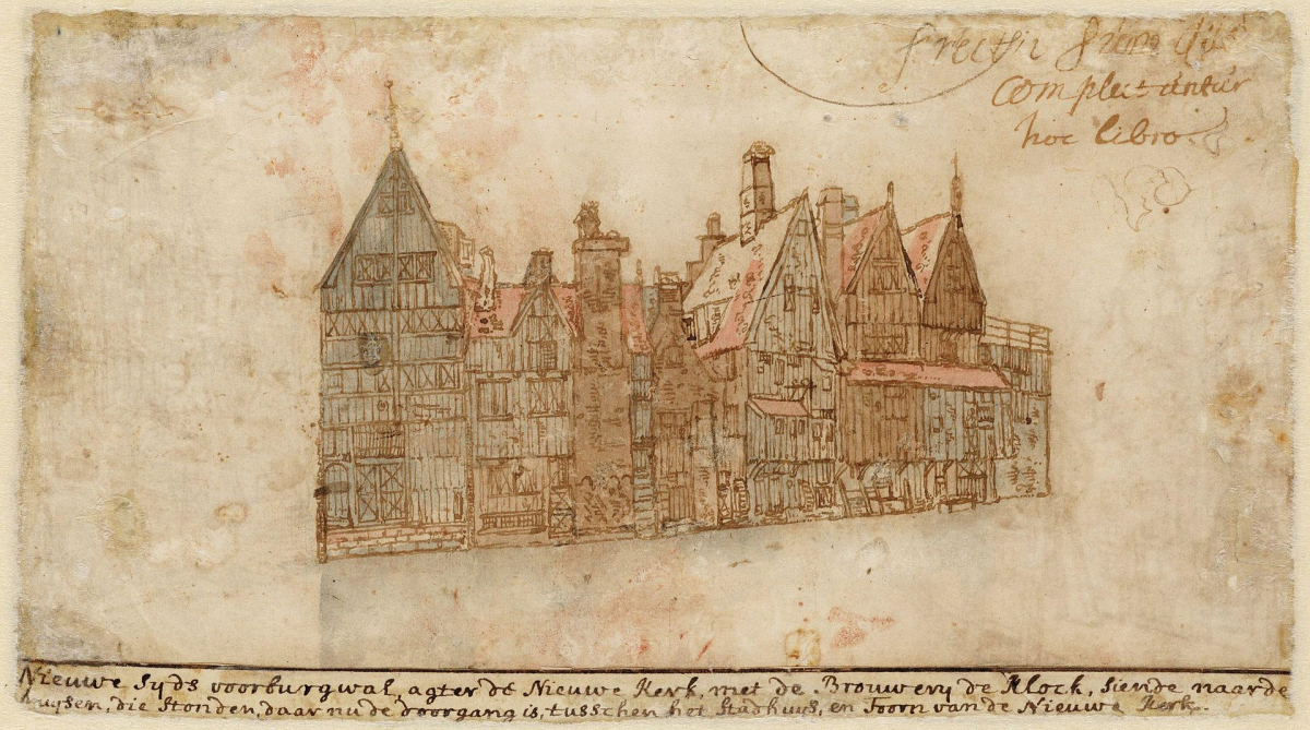 Фахверковый дом в Амстердаме. Рис. Класа Янсона Висхера. 1608—1625 гг.