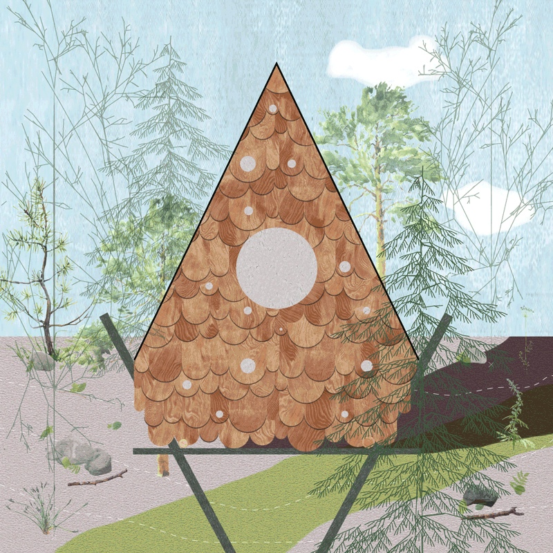 The birdhut - площадью 9 квадратов на лесистом склоне в горах Британской Колумбии