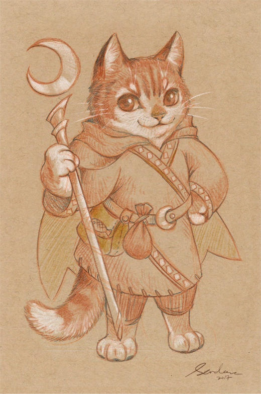 Много милых котэ от художника Sandara. Похожи на фан-арт по Monster Hunter