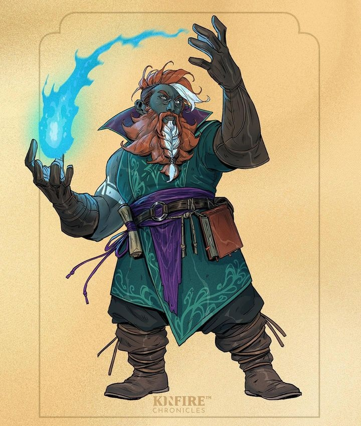 Персонажи настольной игры Kinfire Chronicles от художника Ron Koza