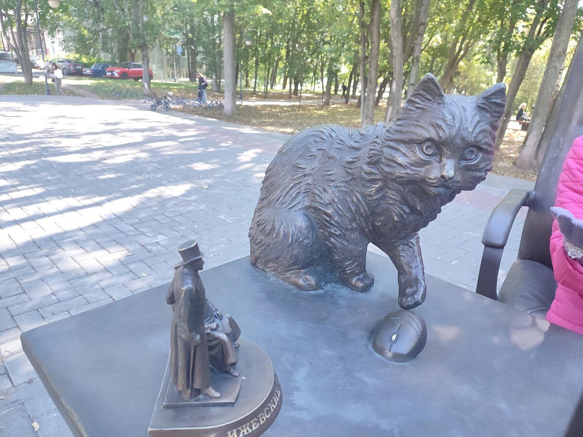 Котик играет с мышкой