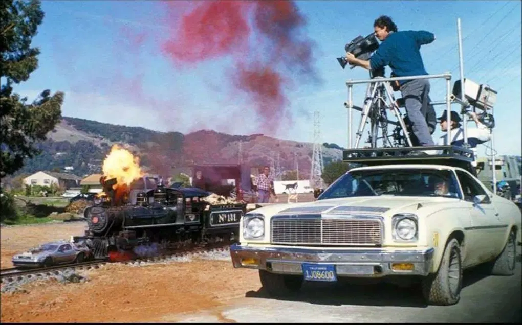 Съемка сцены поезда в «Назад в будущее 3», 1990 год