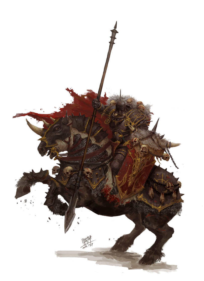 Воины Хаоса вселенной Warhammer Fantasy от художника NI Yipeng