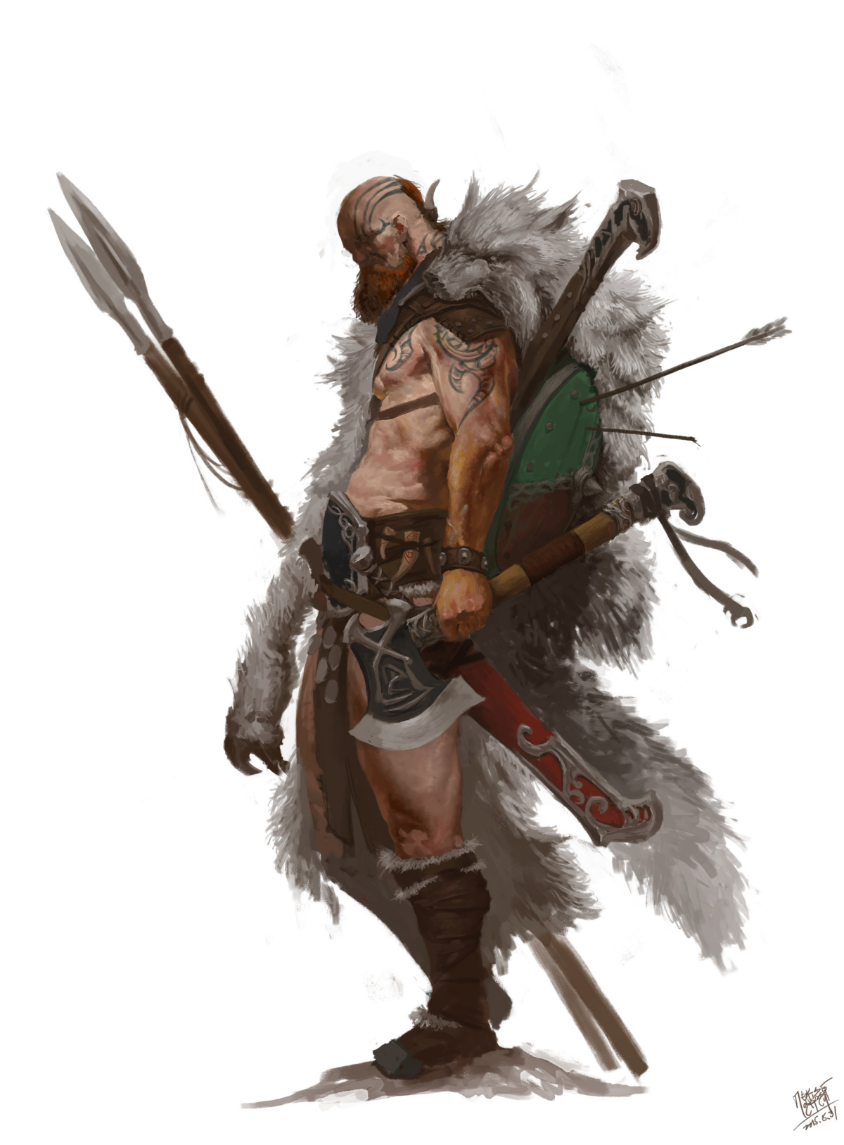 Воины Хаоса вселенной Warhammer Fantasy от художника NI Yipeng