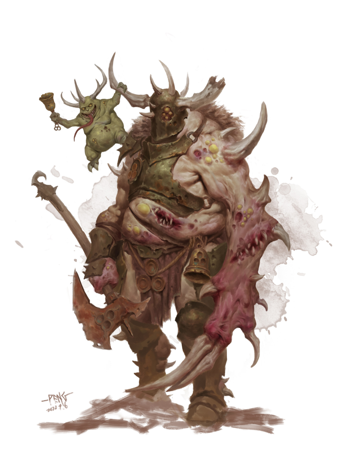Воины Хаоса вселенной Warhammer Fantasy от художника NI Yipeng