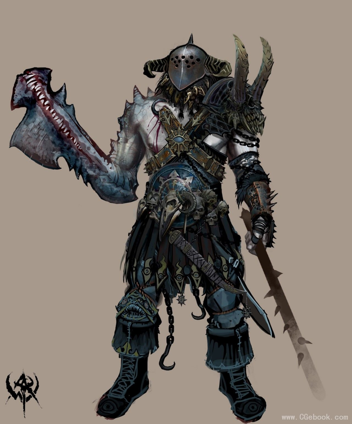 Воины Хаоса вселенной Warhammer Fantasy от художника NI Yipeng