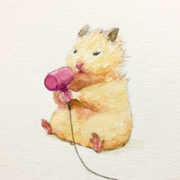 Самые милые рисунки хомяков, занятых будничными делами:)