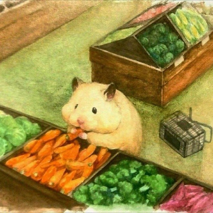 Самые милые рисунки хомяков, занятых будничными делами:)