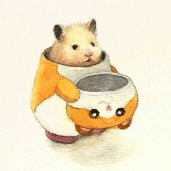 Самые милые рисунки хомяков, занятых будничными делами:)