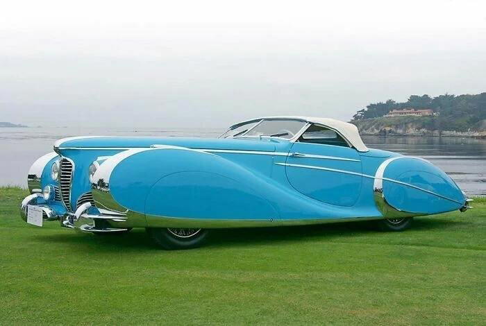 Французский «родстер Delahaye 175s», представленный на Парижском автосалоне в 1949 году. Был выпущен только один автомобиль!
