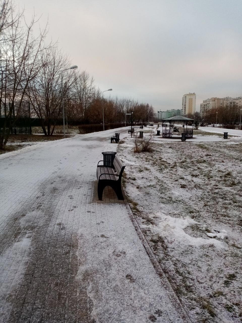 Скользкая дорога в парке
