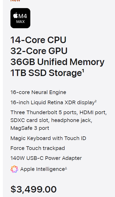 Стоимость той конфигурации, которая нужна будет в работе при выборе MacBook<br>